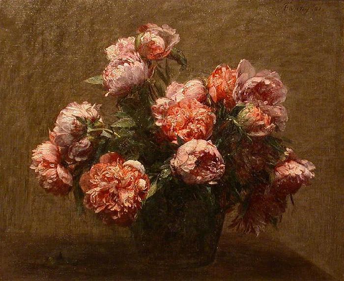 Henri Fantin-Latour Vase of Peonies France oil painting art